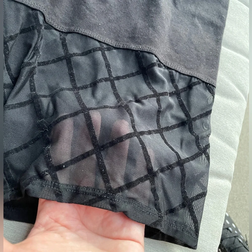 Torrid Black Cotton Blend Shorts with mesh bottoms workout or just look cute 1X - Picture 2 of 3